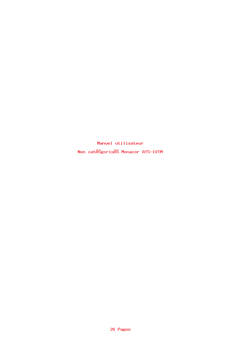 Page 1 de la notice Manuel utilisateur Monacor ATS-10TM