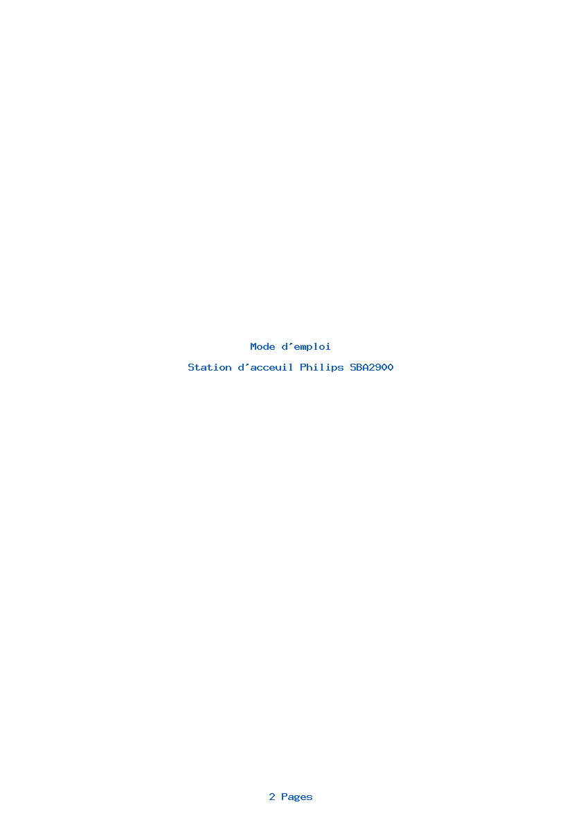 Page 1 de la notice Mode d'emploi Philips SBA2900