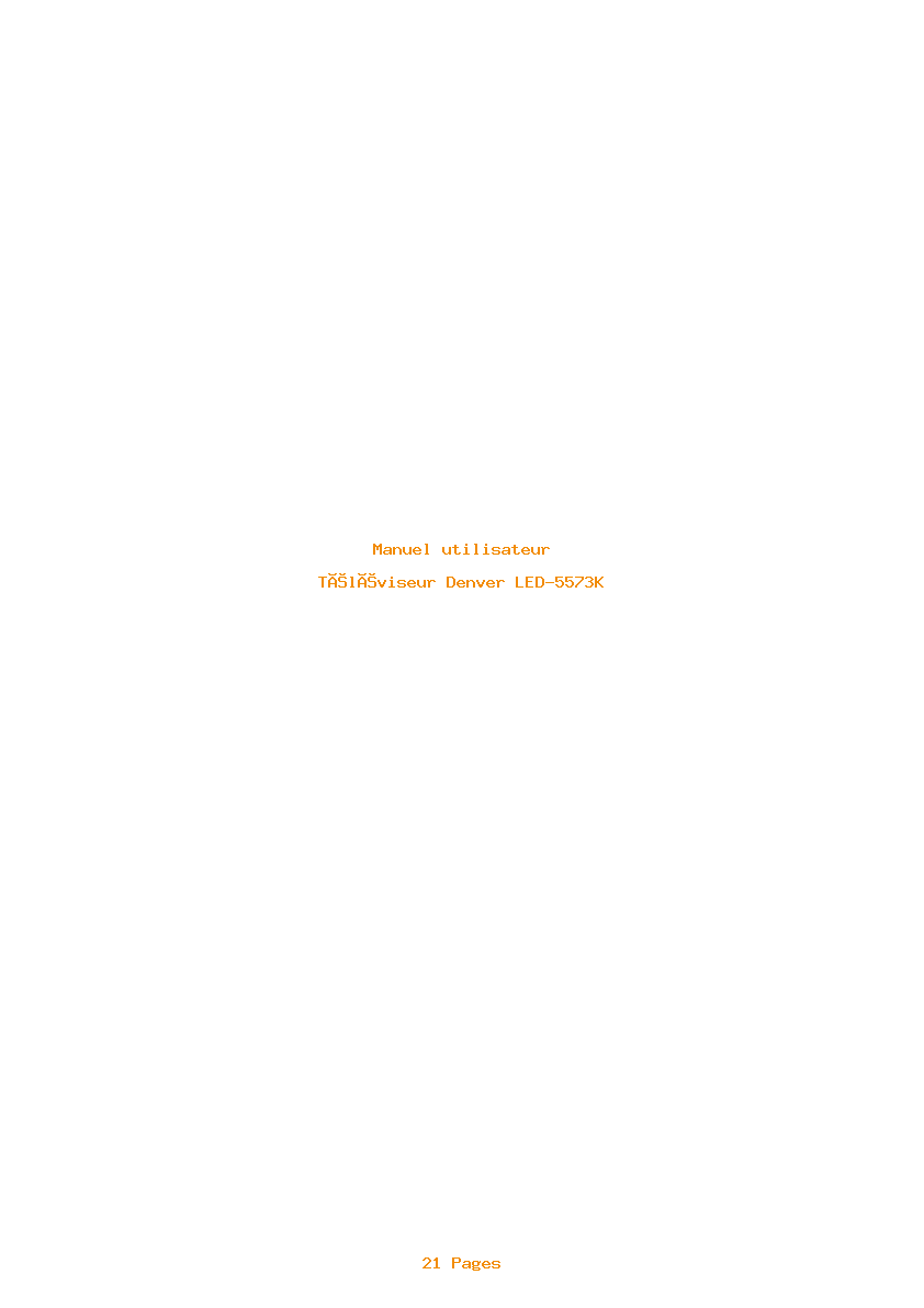 Page 1 de la notice Manuel utilisateur Denver LED-5573K