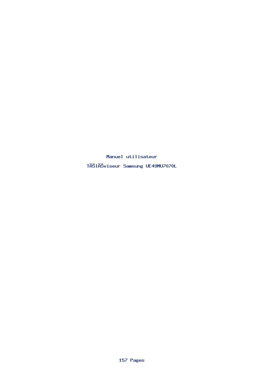 Page 1 de la notice Manuel utilisateur Samsung UE49MU7070L