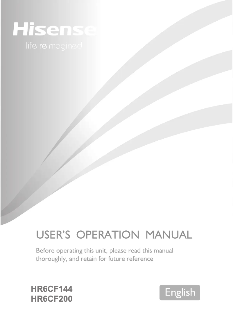 Page 1 de la notice Manuel utilisateur Hisense HR6CF144
