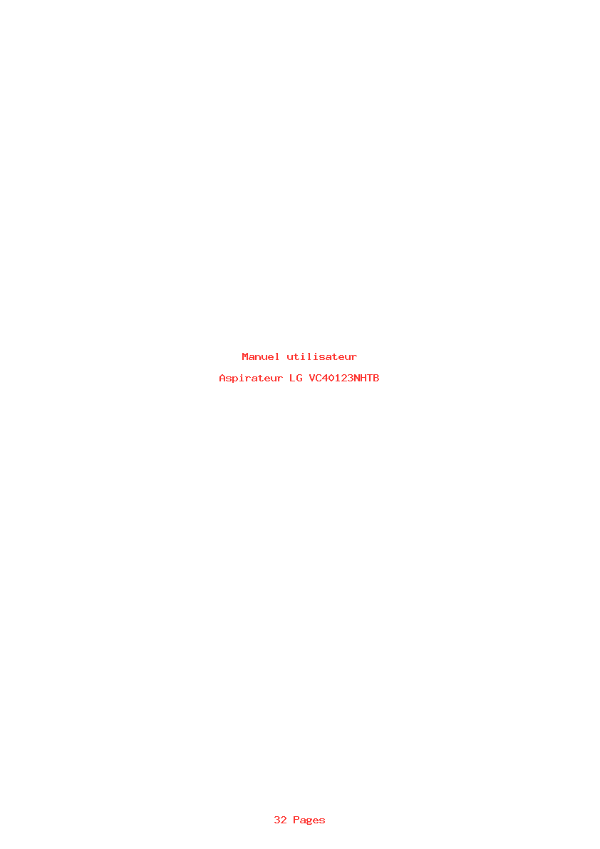 Page 1 de la notice Manuel utilisateur LG VC40123NHTB