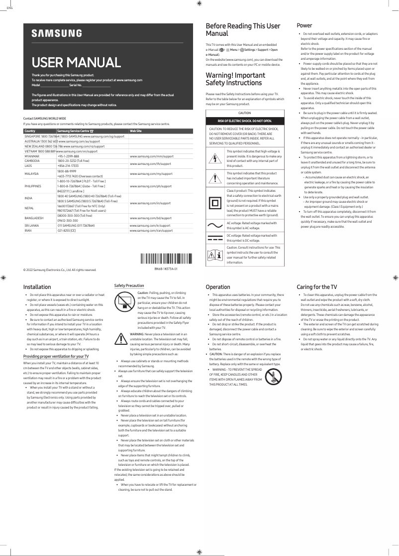 Página 1 del manual Manual de usuario Samsung The Serif 50LS01B