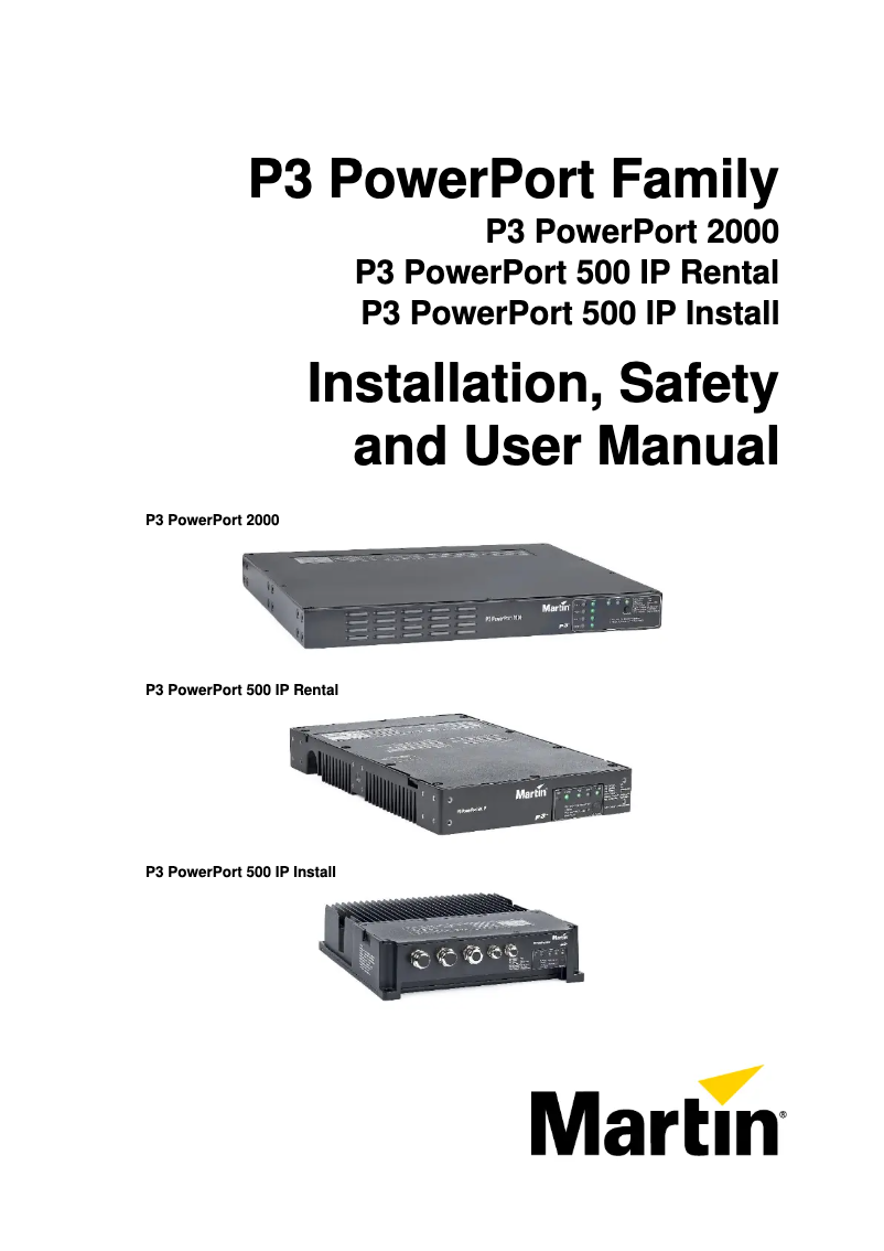 Page 1 de la notice Manuel utilisateur Martin P3 PowerPort 500 IP Rental