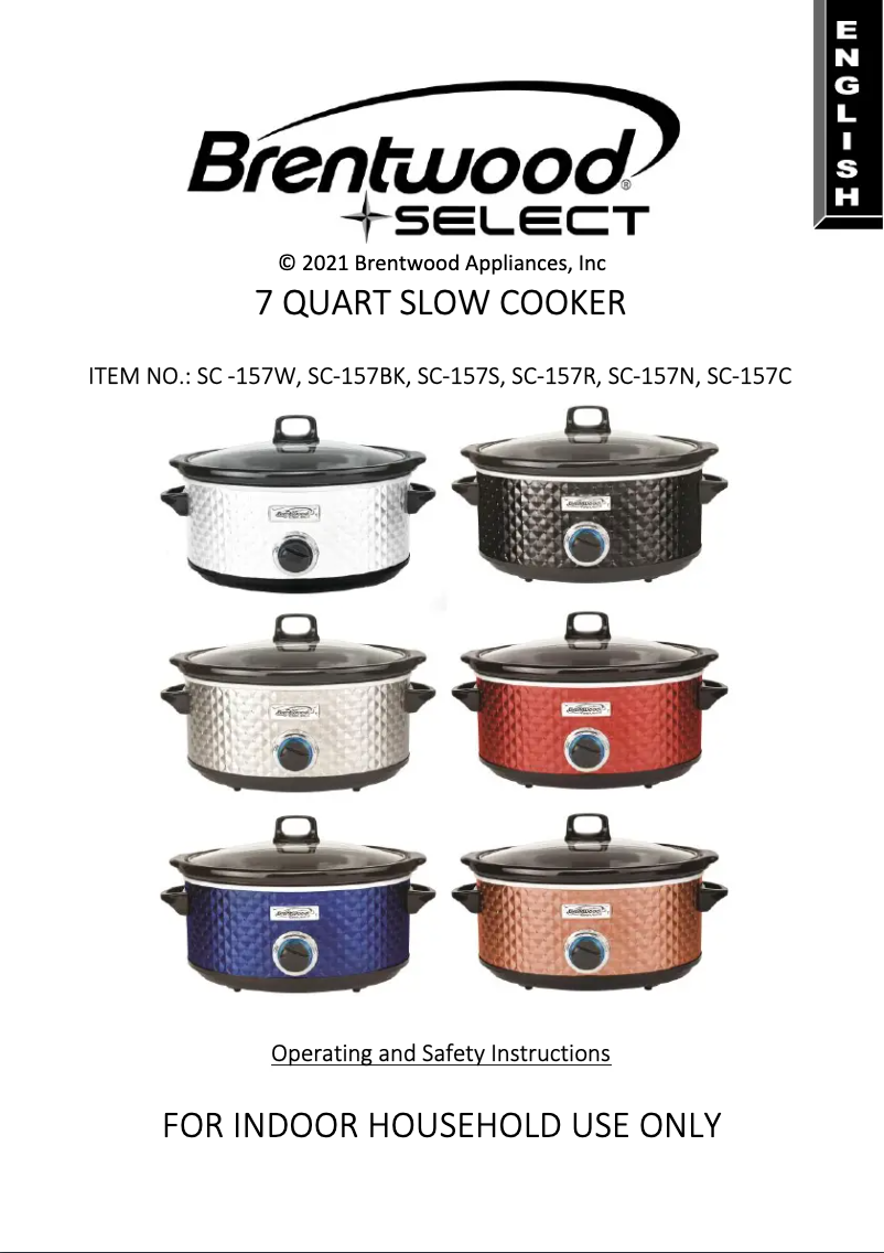 Page 1 de la notice Manuel utilisateur Brentwood SC-157R