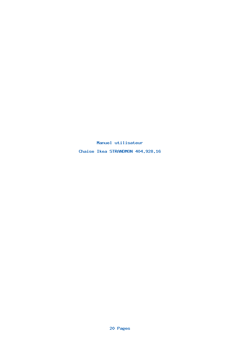 Page 1 de la notice Manuel utilisateur Ikea STRANDMON 404.928.16