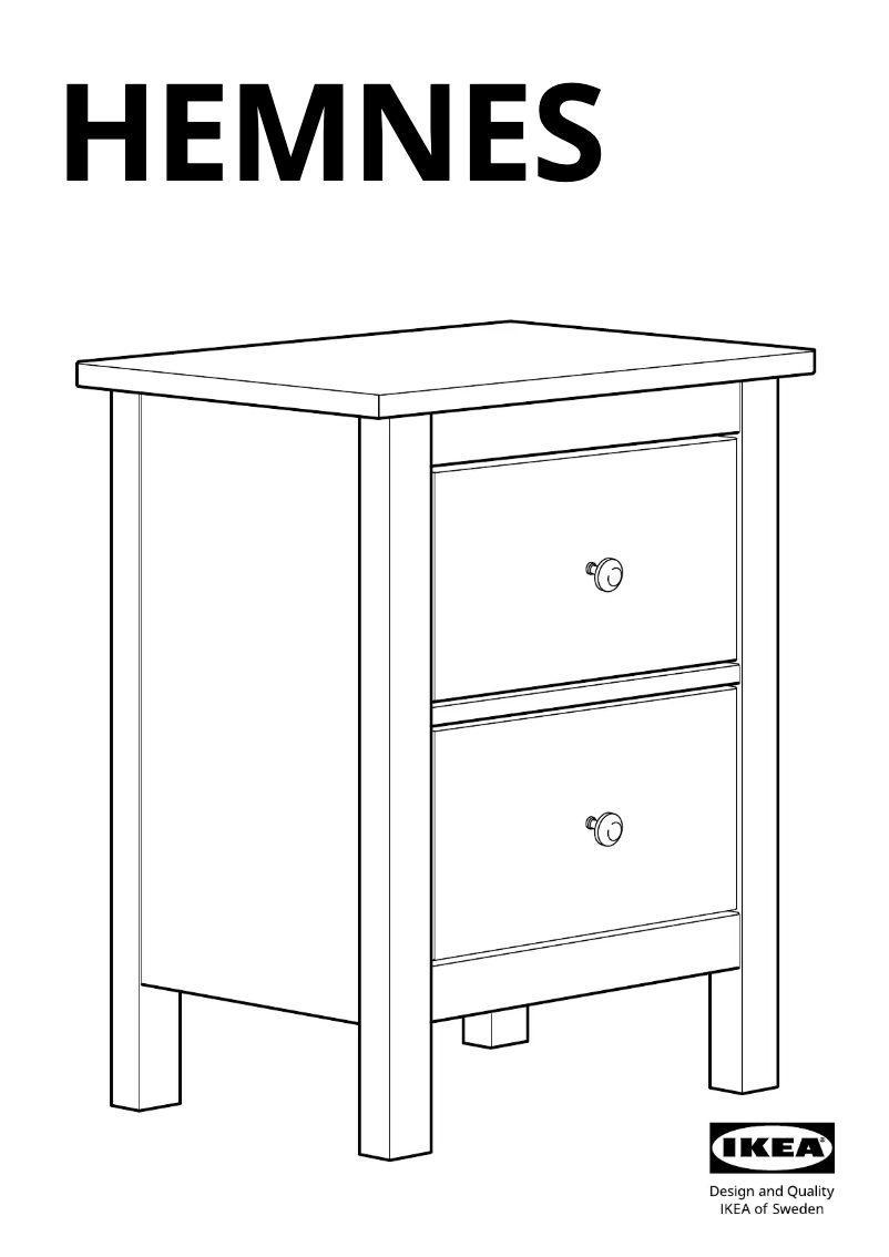 Page 1 de la notice Manuel utilisateur Ikea HEMNES 003.924.61