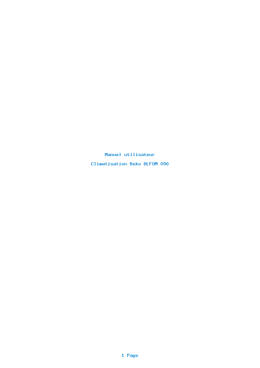Page 1 de la notice Manuel utilisateur Beko BLFOM 090