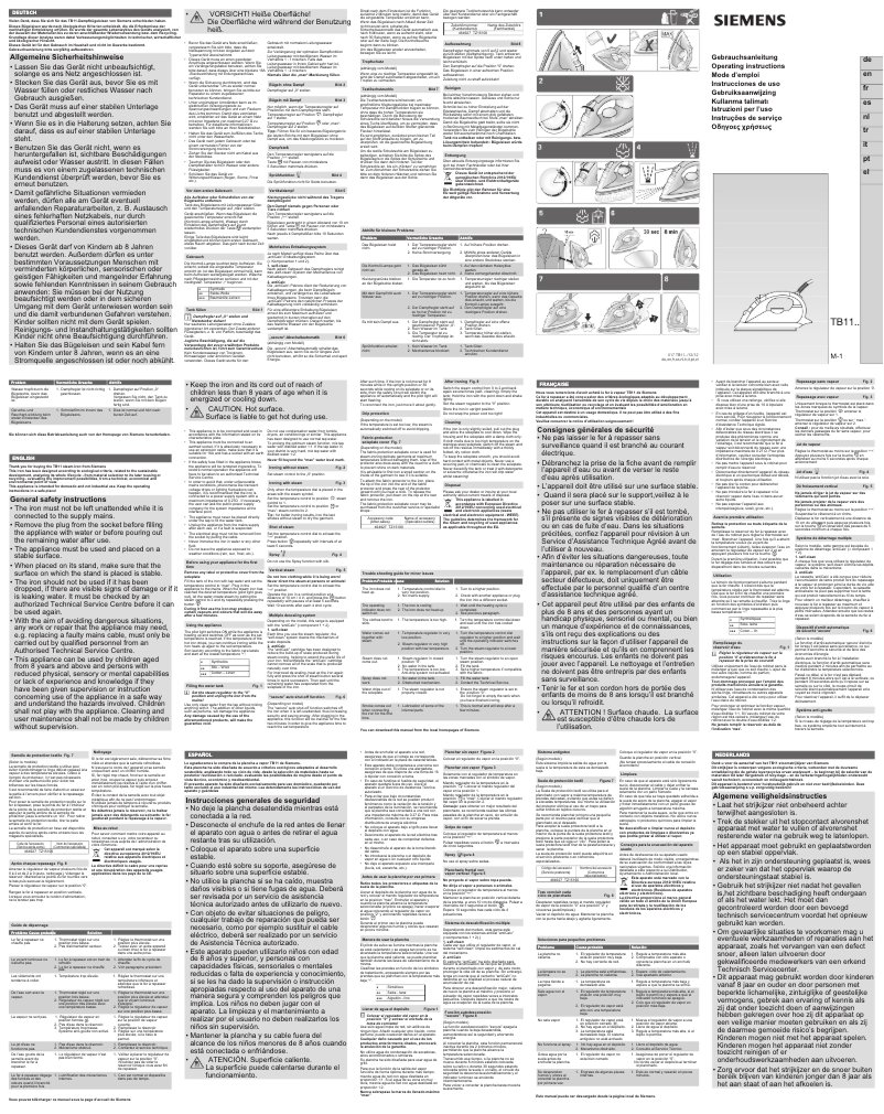 Page 1 de la notice Manuel utilisateur Siemens TB11326