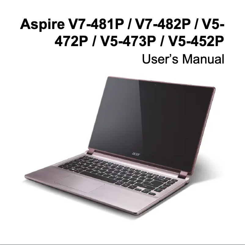 Page 1 de la notice Manuel utilisateur Acer Aspire V7-482P