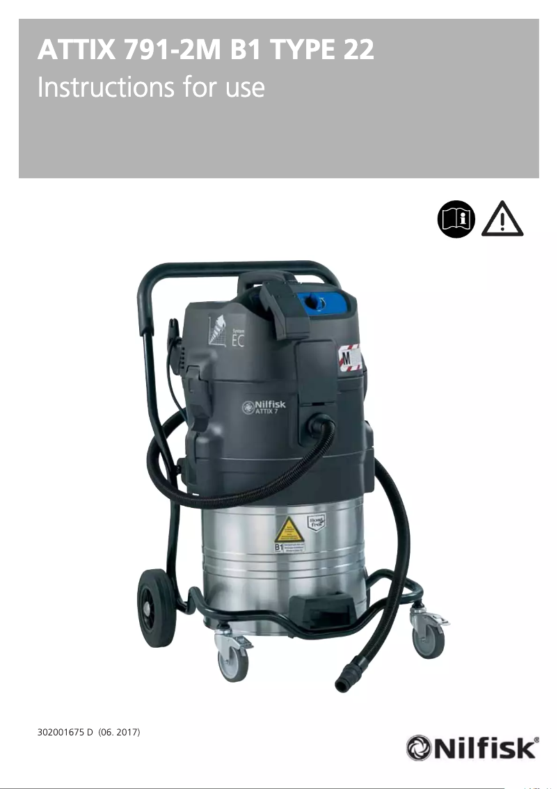 Page 1 de la notice Manuel utilisateur Nilfisk ATTIX 791-2M B1