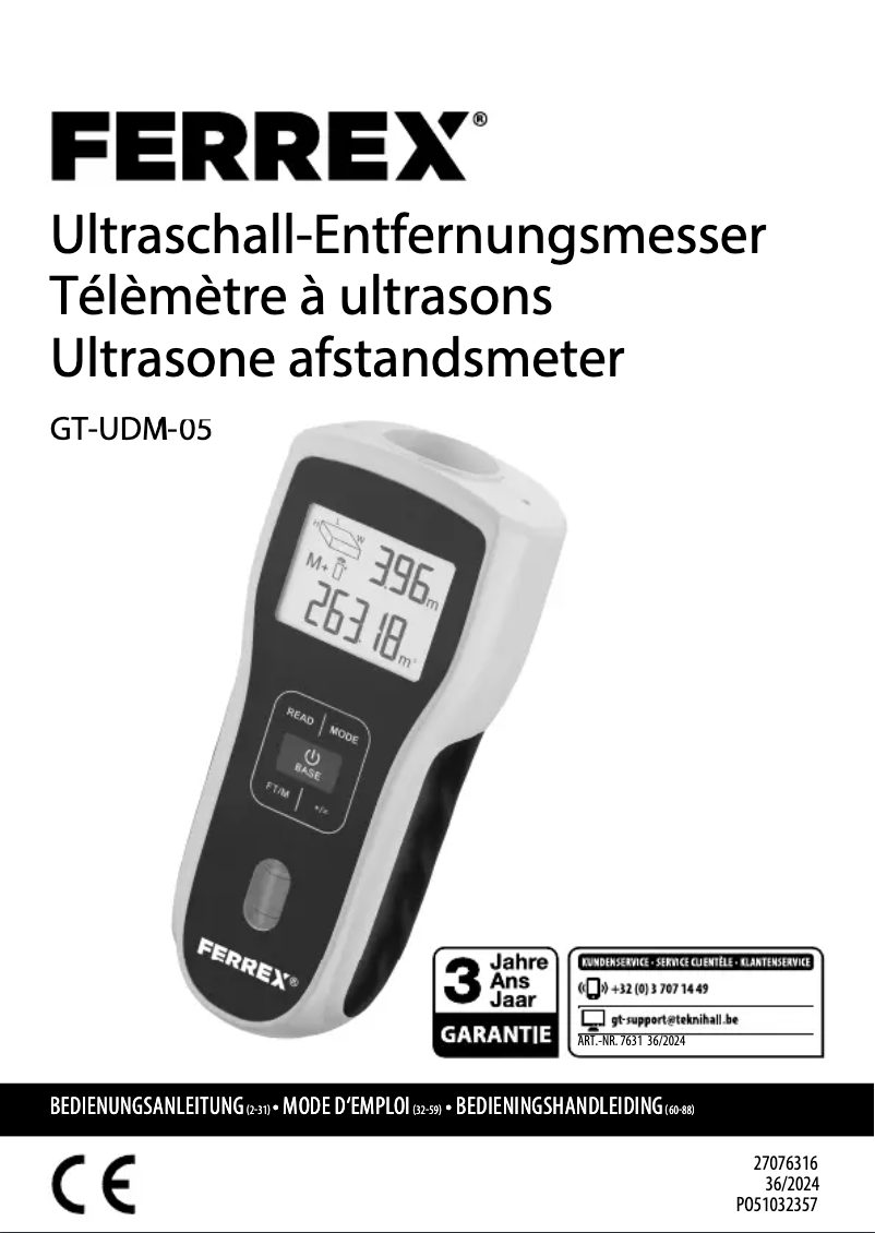 Page 1 de la notice Manuel utilisateur Ferrex GT-UDM-05