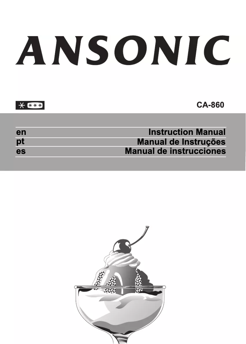Página 1 del manual Manual de usuario Ansonic CA 860