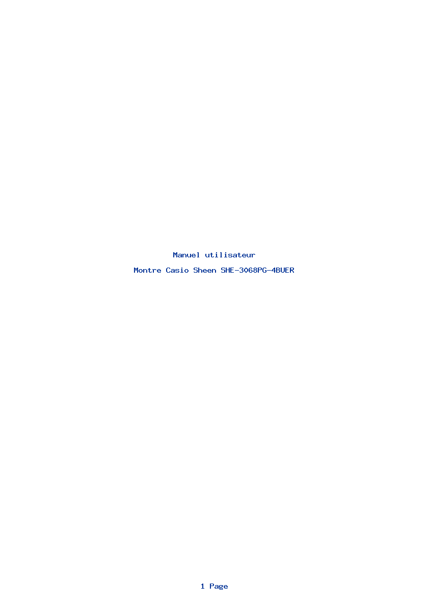 Page 1 de la notice Manuel utilisateur Casio Sheen SHE-3068PG-4BUER