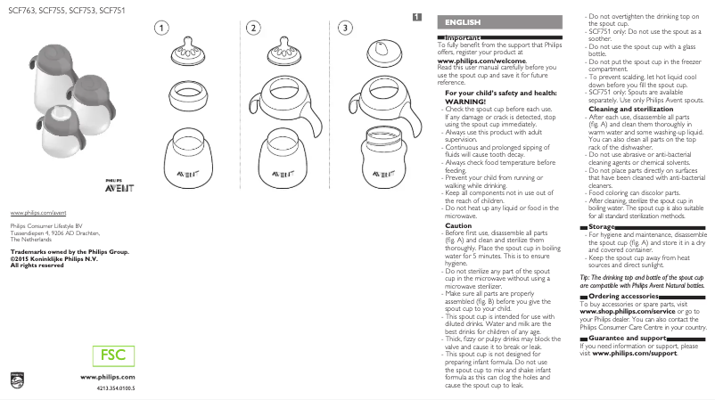 Página 1 del manual Manual de usuario Philips AVENT SCF753