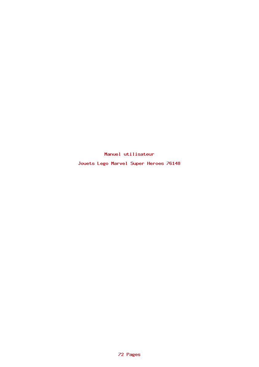 Page 1 de la notice Manuel utilisateur Lego Marvel Super Heroes 76148