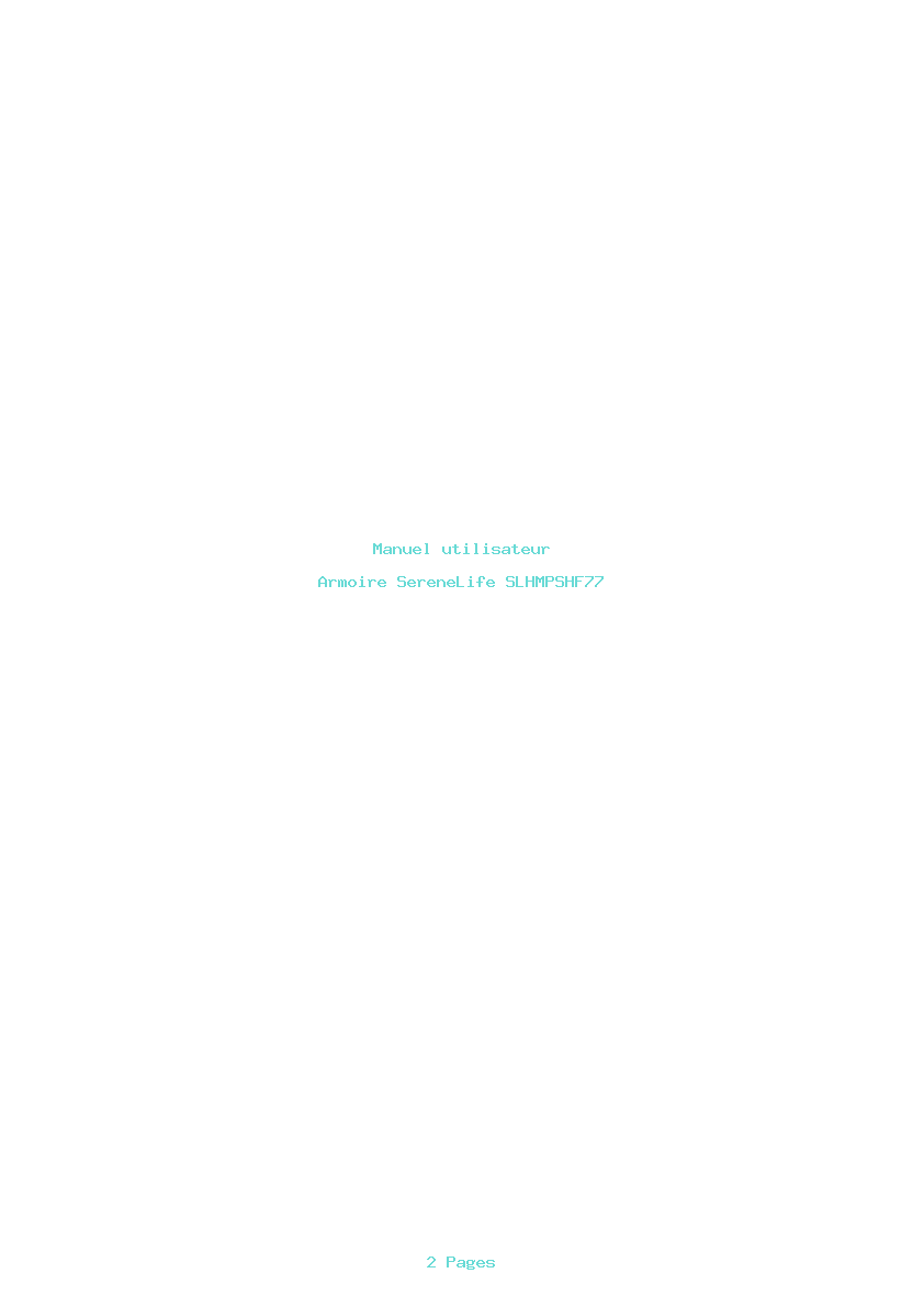 Page 1 de la notice Manuel utilisateur SereneLife SLHMPSHF77