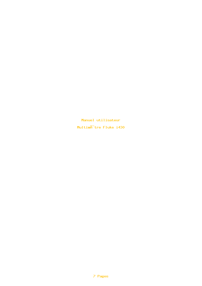 Page 1 de la notice Manuel utilisateur Fluke i430