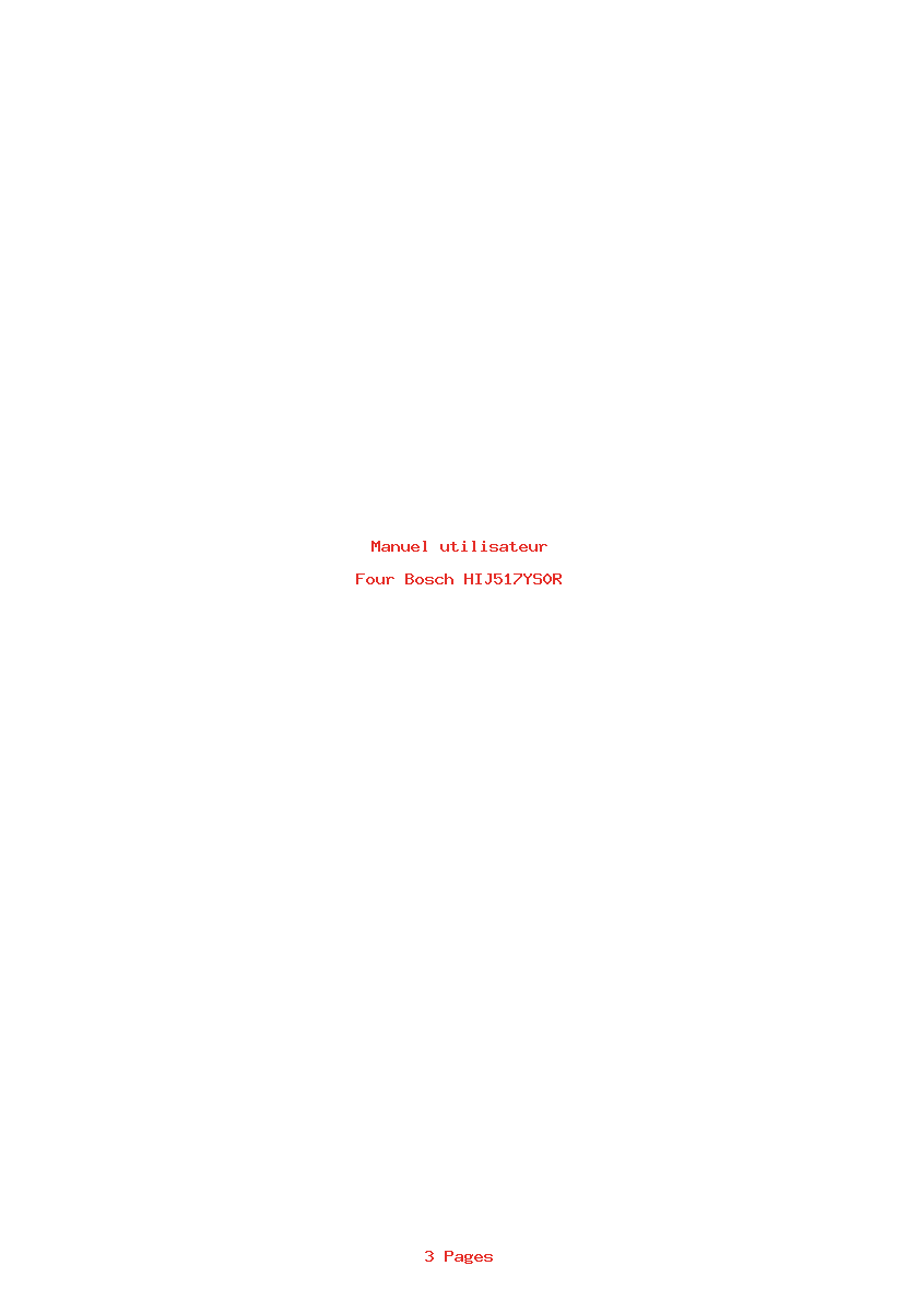 Page 1 de la notice Manuel utilisateur Bosch HIJ517YS0R