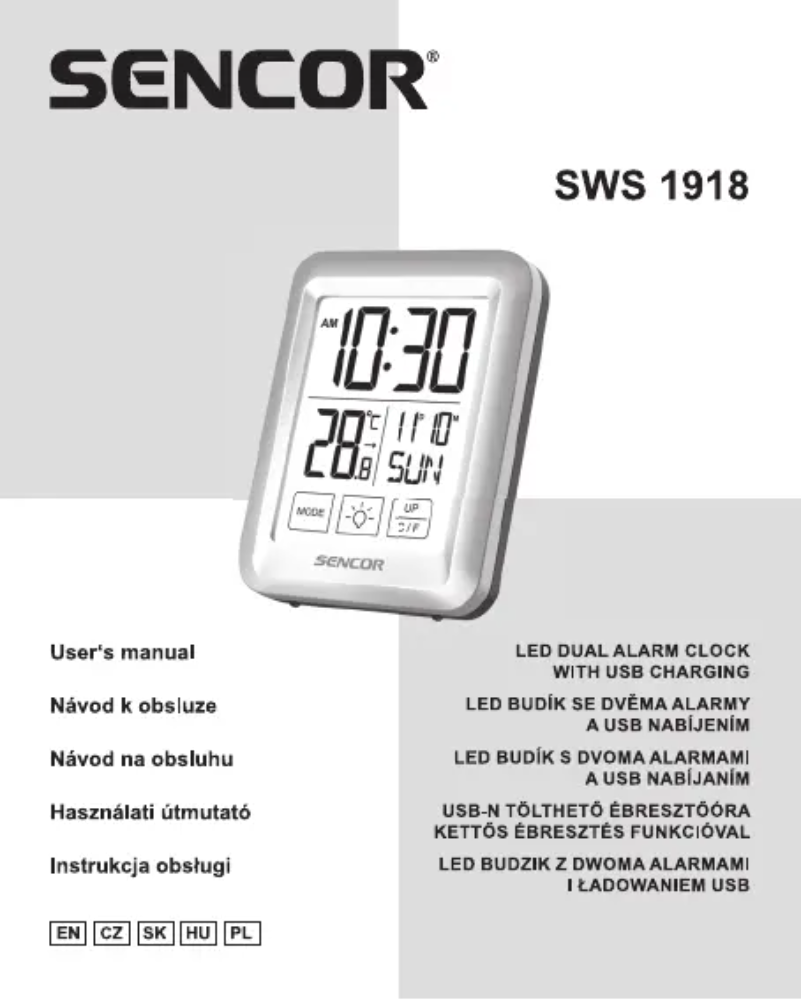 Page 1 de la notice Manuel utilisateur Sencor SWS 1918