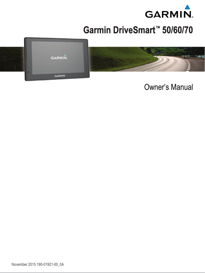 Page 1 de la notice Manuel utilisateur Garmin DRIVESMART 60 LMT