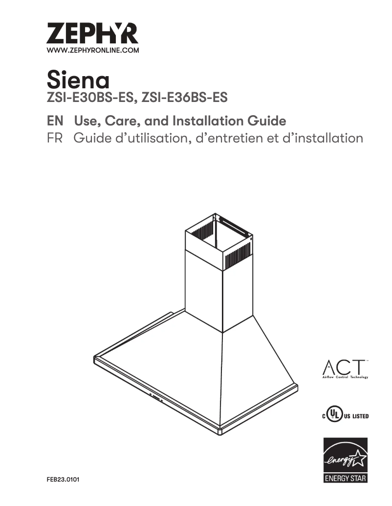 Página 1 del manual Manual de usuario Zephyr ZSI-E30BS-ES