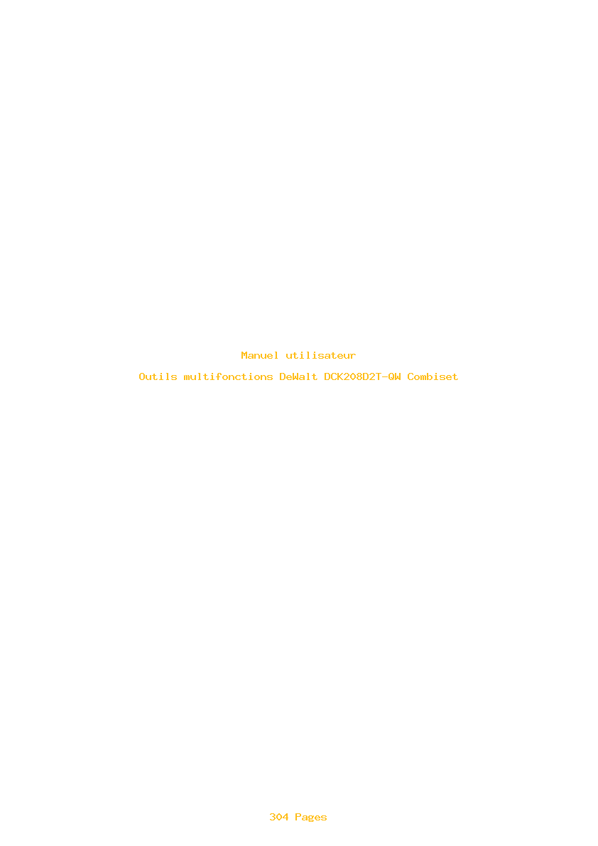 Page 1 de la notice Manuel utilisateur DeWalt DCK208D2T-QW Combiset