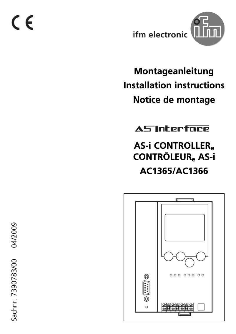 Page 1 de la notice Manuel utilisateur IFM AC1365