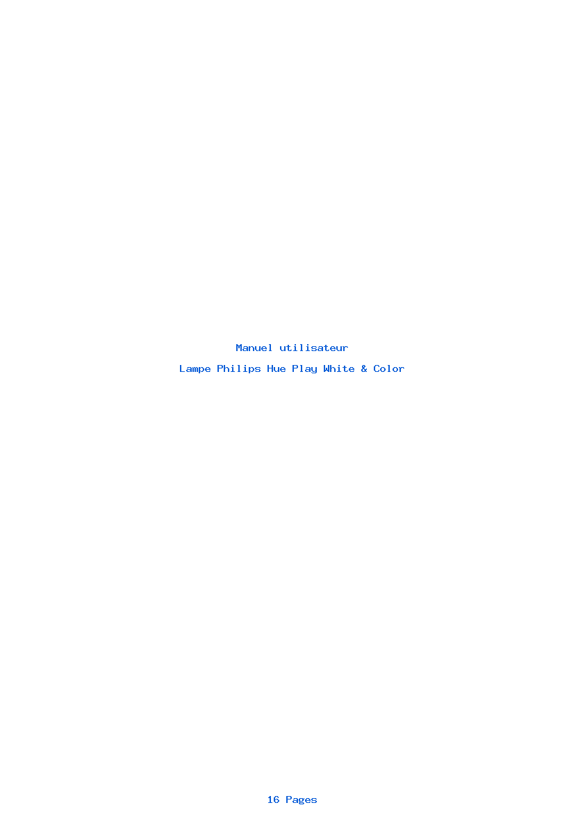 Page 1 de la notice Manuel utilisateur Philips Hue Play White & Color