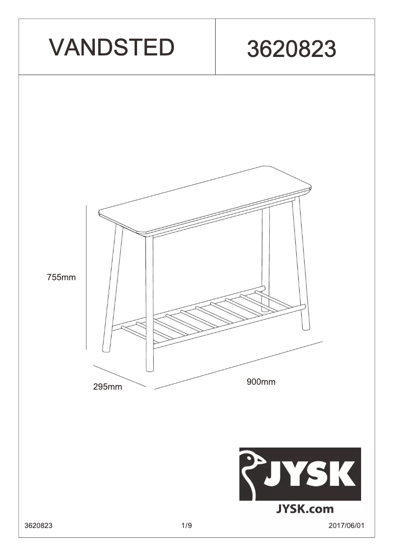 Page 1 de la notice Manuel utilisateur JYSK Vandsted