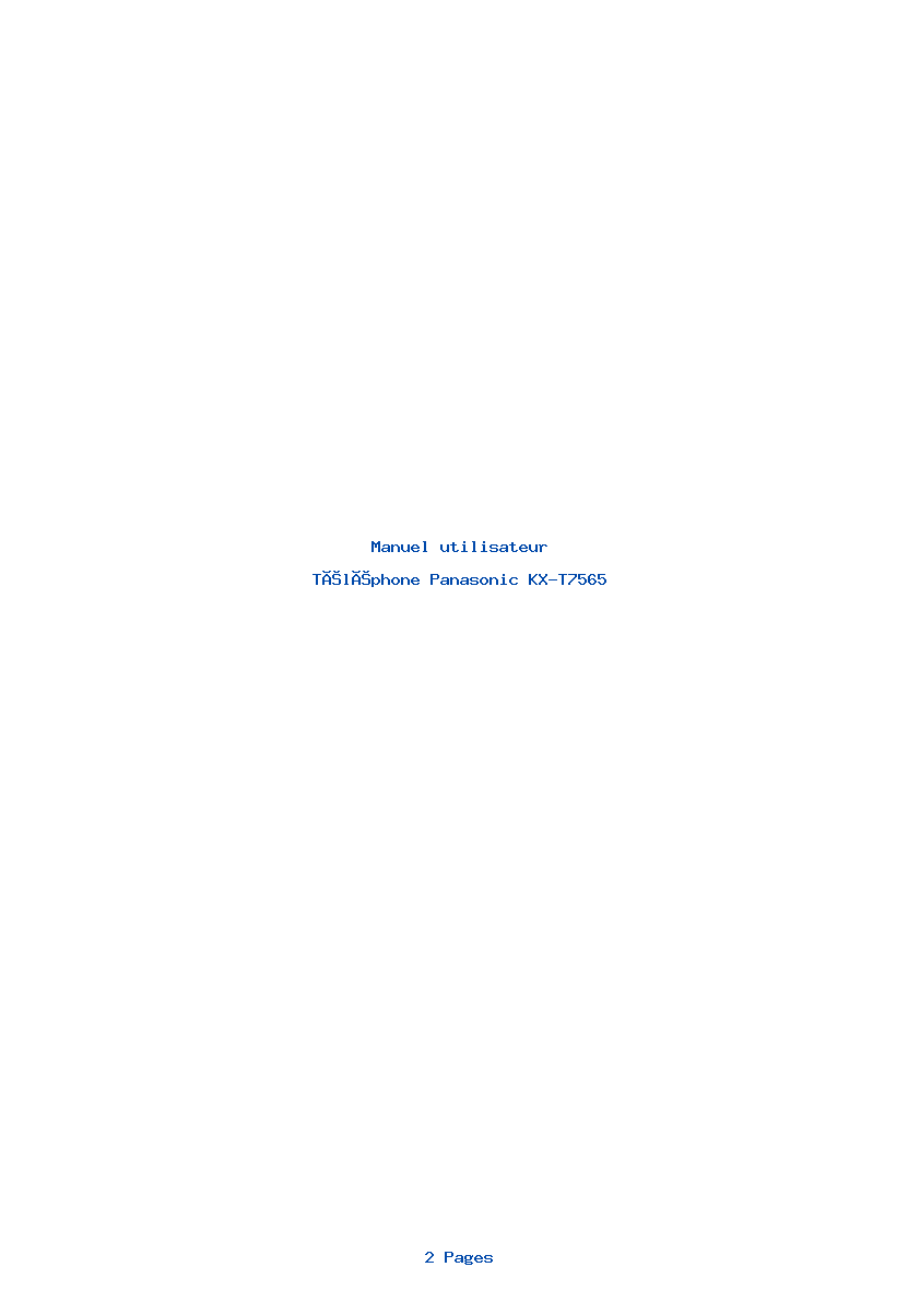Page 1 de la notice Manuel utilisateur Panasonic KX-T7565