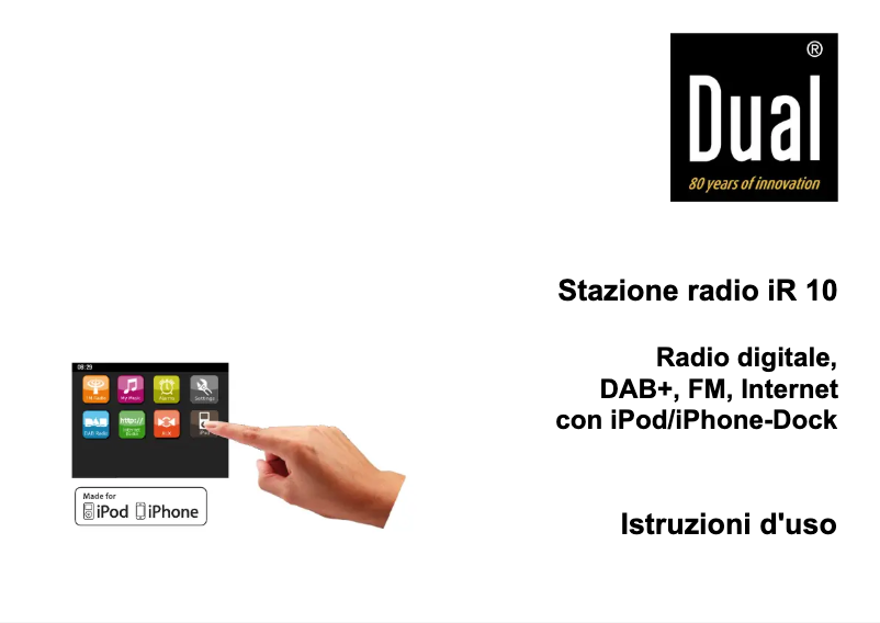 Page 1 de la notice Manuel utilisateur Dual iR 10