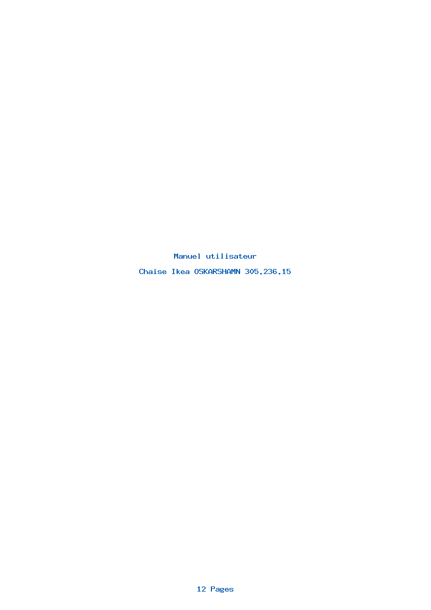 Page 1 de la notice Manuel utilisateur Ikea OSKARSHAMN 305.236.15
