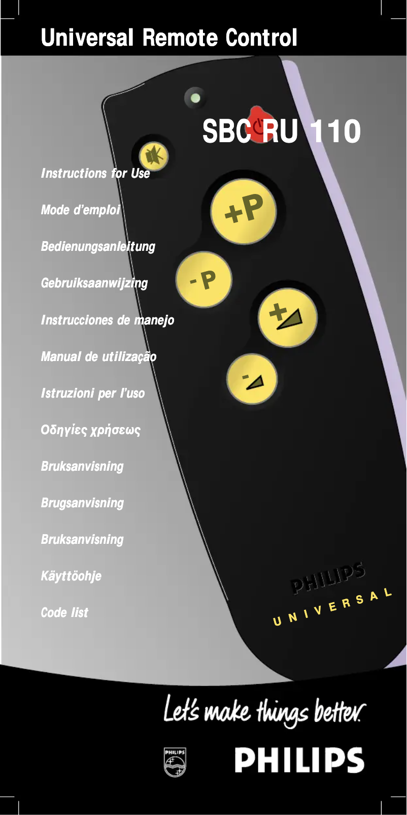 Page 1 de la notice Manuel utilisateur Philips SBC RU 110
