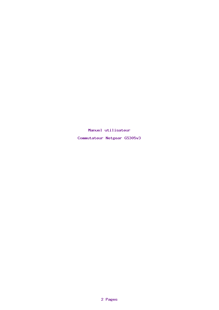 Page 1 de la notice Manuel utilisateur Netgear GS305v3