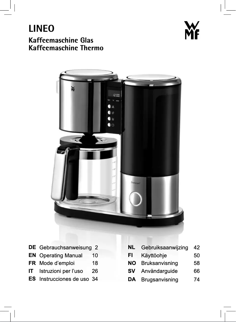 Page 1 de la notice Manuel utilisateur WMF Thermo Lineo
