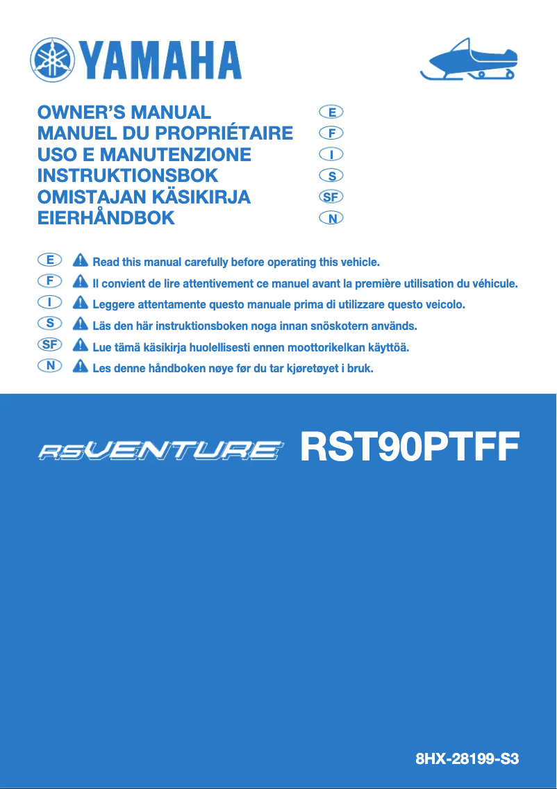 Page 1 de la notice Manuel utilisateur Yamaha RS Venture TF (2015)