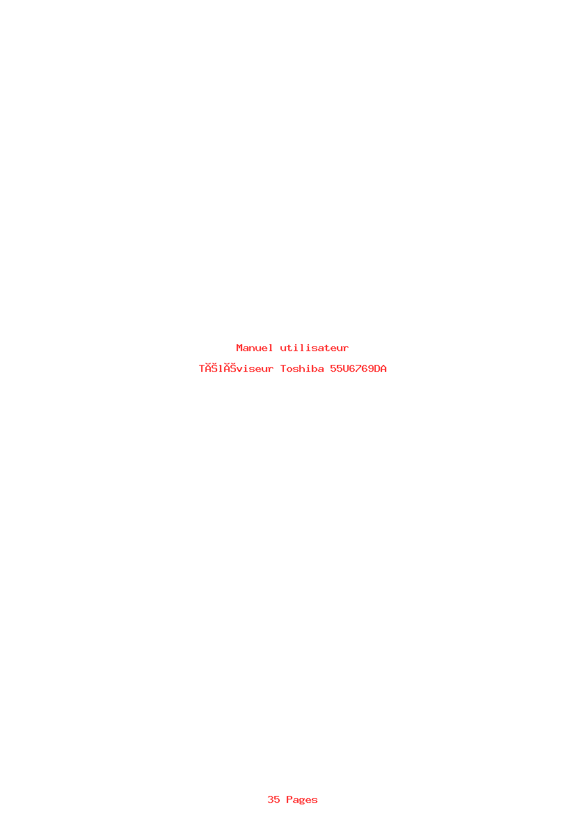 Page 1 de la notice Manuel utilisateur Toshiba 55U6769DA