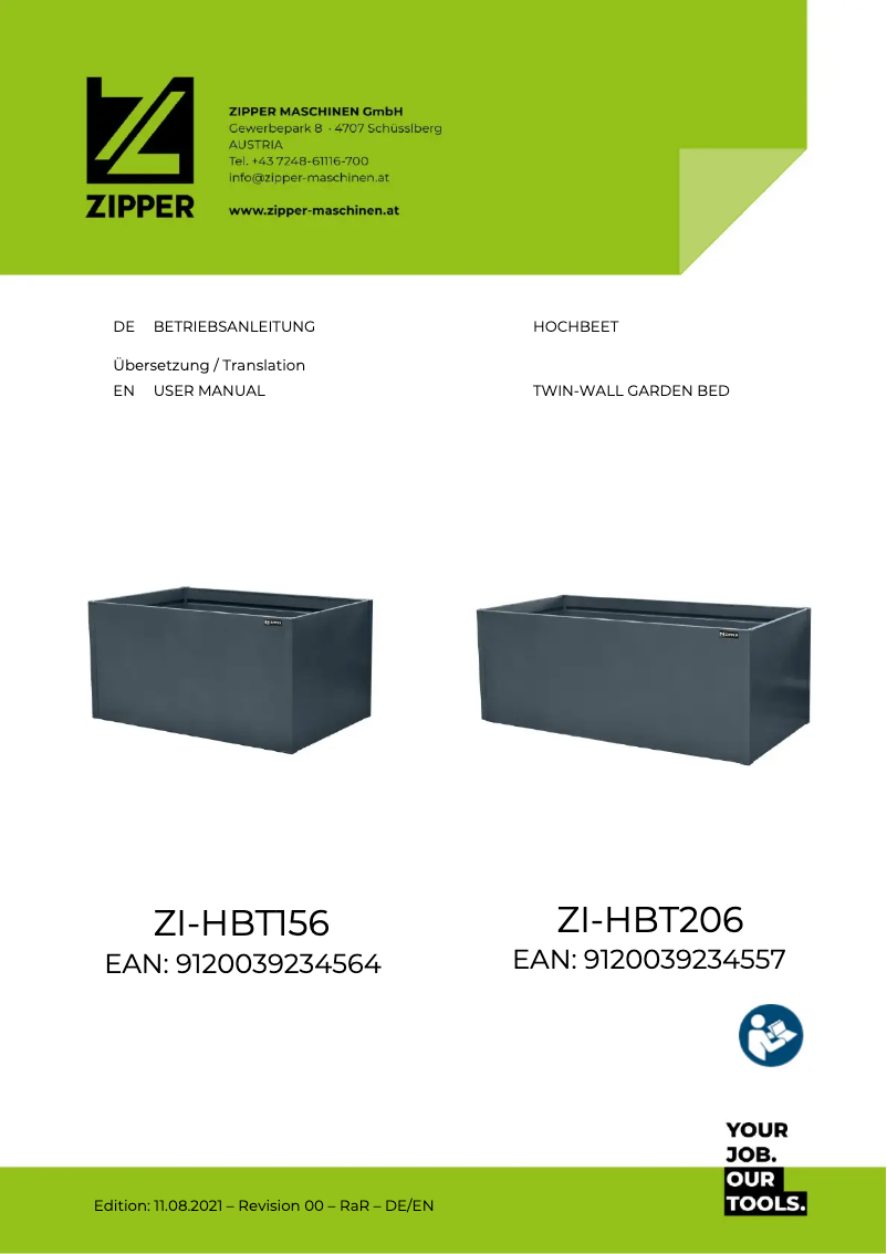 Page 1 de la notice Manuel utilisateur Zipper ZI-HBT156