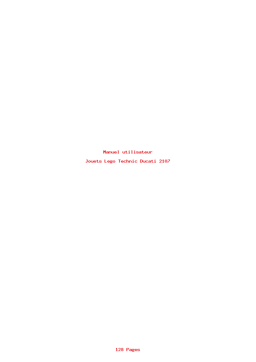 Page 1 de la notice Manuel utilisateur Lego Technic Ducati 2107