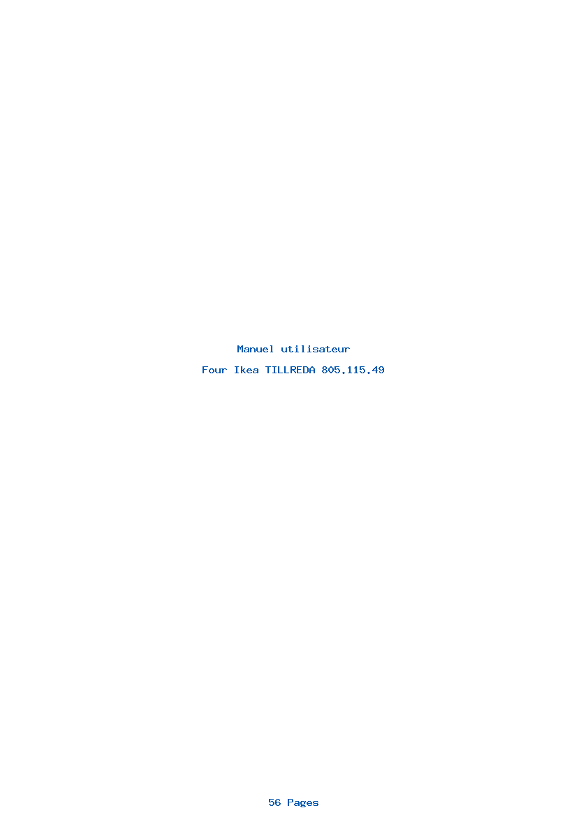 Page 1 de la notice Manuel utilisateur Ikea TILLREDA 805.115.49