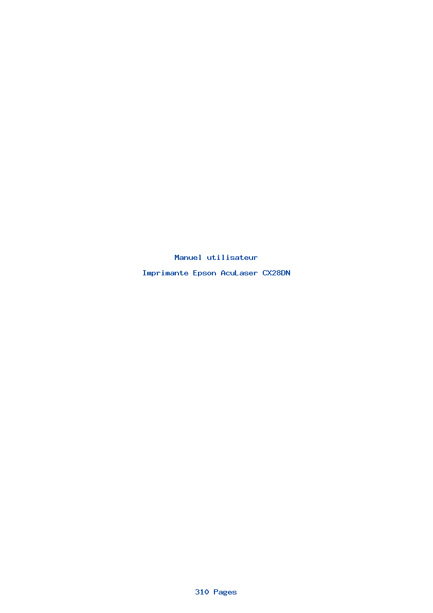 Page 1 de la notice Manuel utilisateur Epson AcuLaser CX28DN