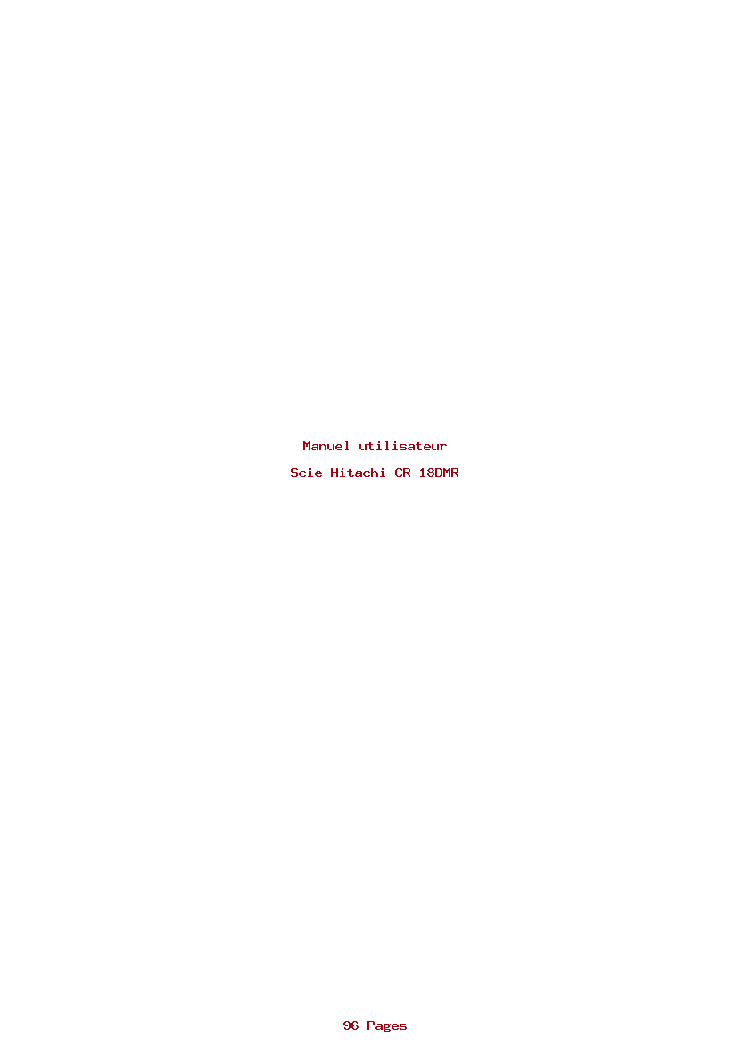 Page 1 de la notice Manuel utilisateur Hitachi CR 18DMR