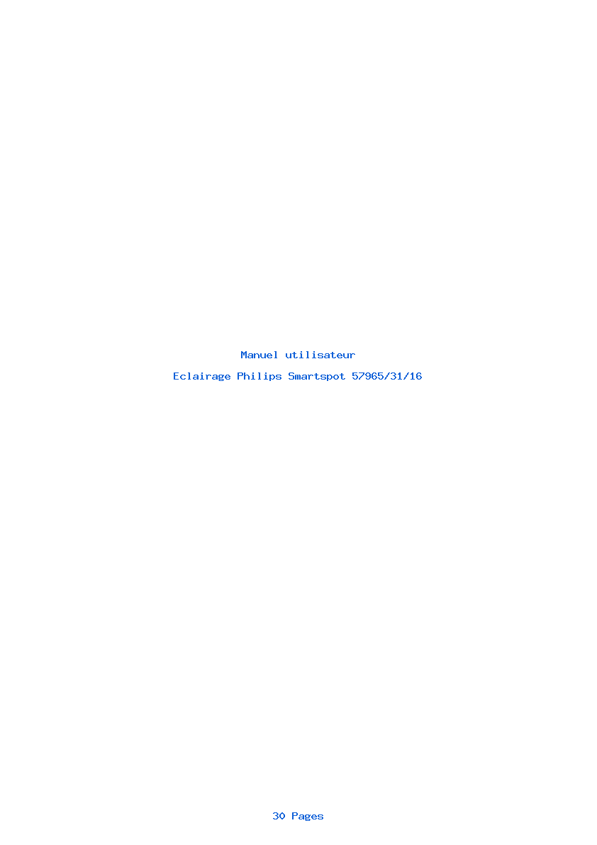 Page 1 de la notice Manuel utilisateur Philips Smartspot 57965/31/16