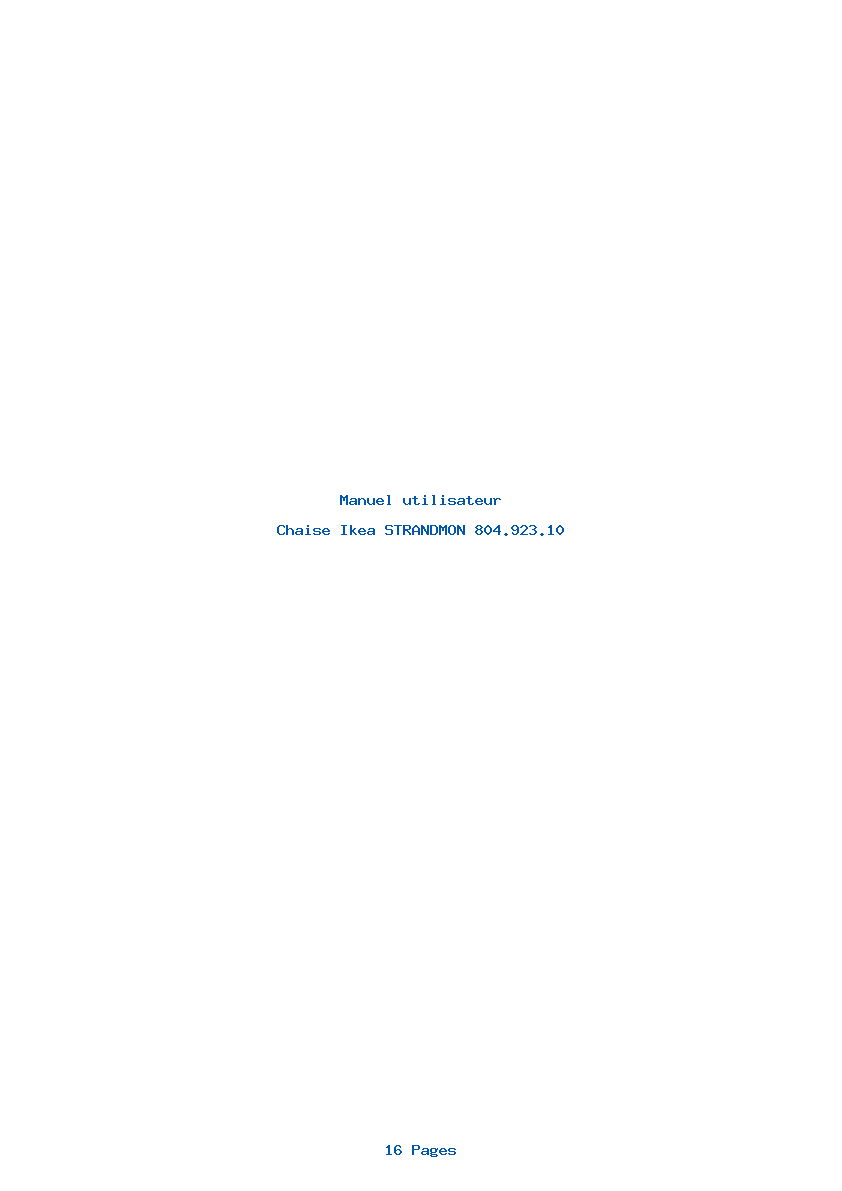 Page 1 de la notice Manuel utilisateur Ikea STRANDMON 804.923.10