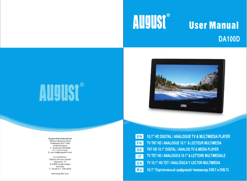 Page 1 de la notice Manuel utilisateur August DA100D