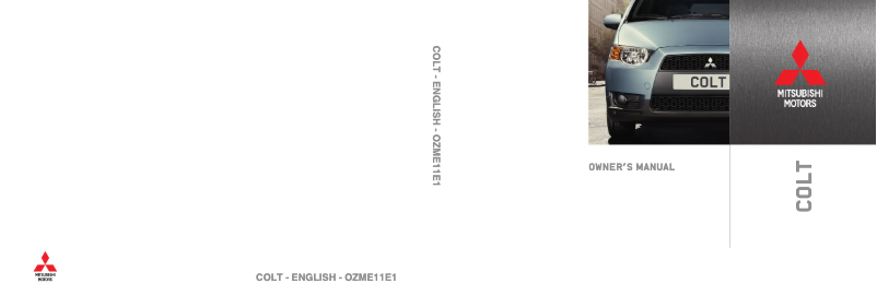 Page 1 de la notice Manuel utilisateur Mitsubishi Colt (2011)