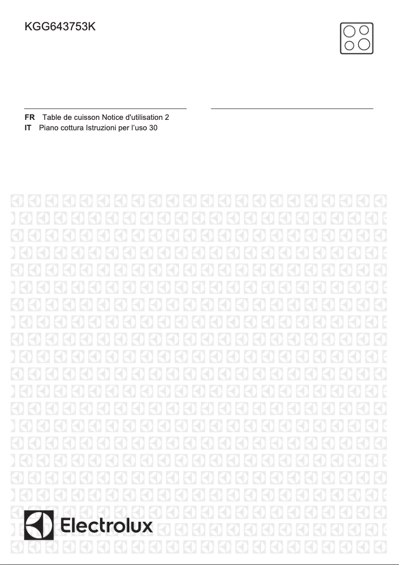 Page 1 de la notice Manuel utilisateur Electrolux KGG643753K