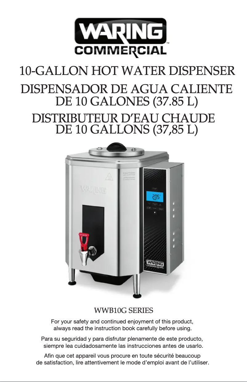 Page 1 de la notice Manuel utilisateur Waring Commercial WWB10G