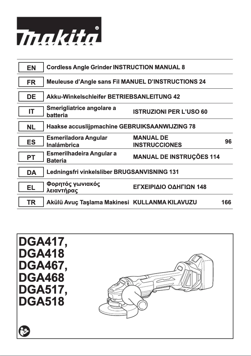 Page 1 de la notice Manuel utilisateur Makita DGA467Z